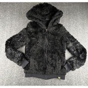 Victoria Secret LOVE PINK Limited Edition Faux Fur Jacket Sz XS with Hoodie